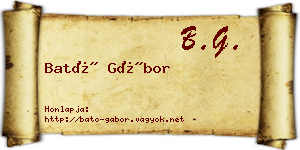 Bató Gábor névjegykártya