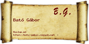Bató Gábor névjegykártya
